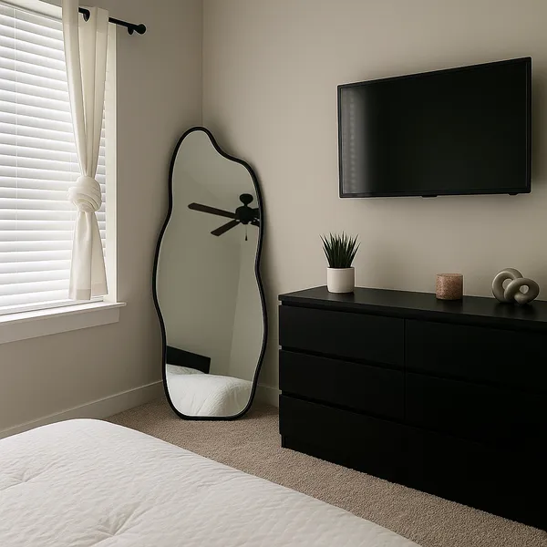 Espelho Decorativo Grande Orgânico Fogo Corpo Inteiro 110x50cm