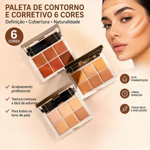 Paleta Corretivo Koasis – Alta camuflagem para olheiras, cicatrizes e manchas Cobertura Impecável