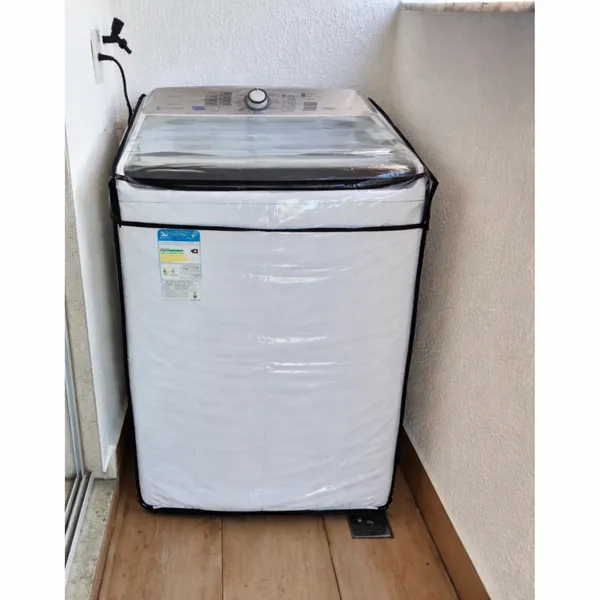 Capa Plastica Para Máquina de Lavar Roupa 8a17kg Consul Brastemp Electrolux Transparente C Elástico