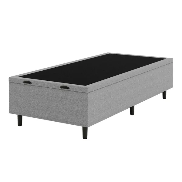 Base Cama Box Baú Solteiro Hypnos Cinza Umaflex Baú Organizador 88x188x42 Baú para Quarto