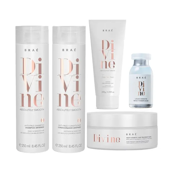 Kit Shampoo, Condicionador, Máscara e Leave-in + Ampola Divine - Braé