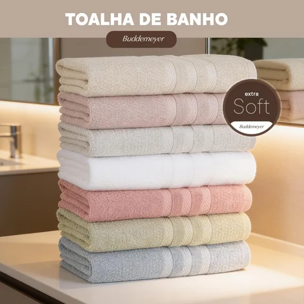 Toalha de Banho Buddemeyer Avulsa 100% Algodão Vanilla