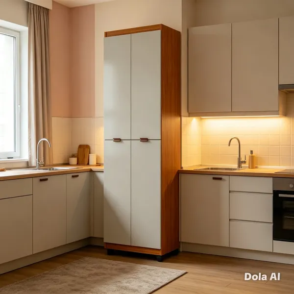 Armário Multiuso Clean 4 Portas 6 Nichos Organizador Lavanderia Quarto Cozinha - Direto Da Fábrica Com Envio Imediato