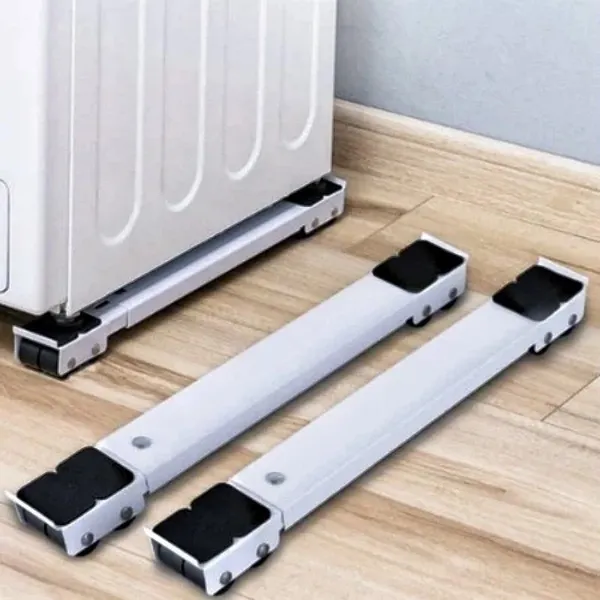Suporte Universal de Alumínio com Rodinhas para Geladeira, Fogão e Máquina de Lavar – Base Carrinho até 200kg