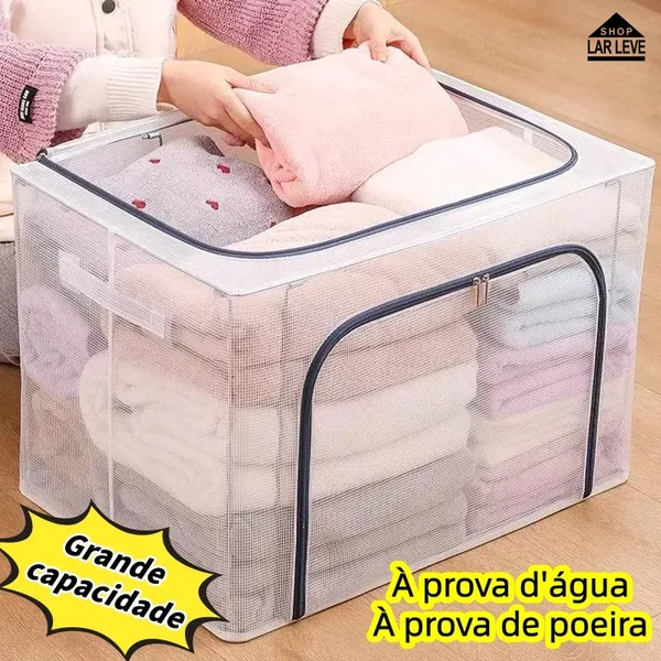 Caixa Organizadora Transparente com Zíper PVC Impermeável - 66L, 100L