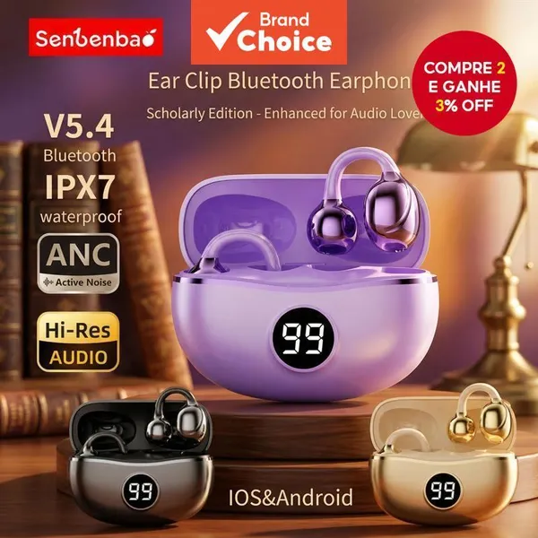 Fone de Ouvido Sem Fio SenBenBao S151 – Bluetooth com Microfone e Cancelamento de Ruído
