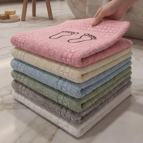 Kit Tapete para Banheiro Atoalhado Pezinho 100% Algodão 40x60cm – Kit com 5