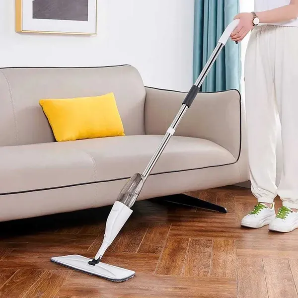 Kit Mop Spray Flat Esfregão Flash Mágico Rodo Com Reservatório De Limpeza Microfibra