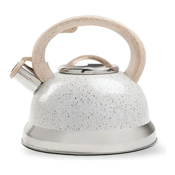 Chaleira com Apito Brinox 2,7L Indução Roma Chaleira Inox Cores Vanilla Granito