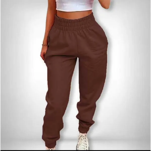 CALÇA MOLETOM FEMININA JOGGER INVERNO GROSSA QUENTINHA CINTURA ALTA CO BOLSO