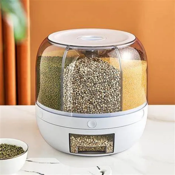 Dispenser Porta Cereais Redondo Giratório 360 Alimentos Pote 24 X 24CM