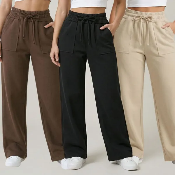 Calça Feminina Moletom Pantalona Flanelada Leve Macia Confortável Cintura Alta