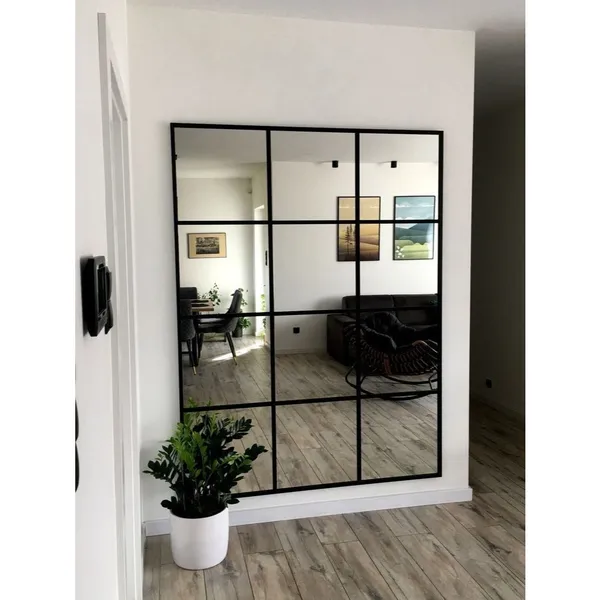 Painel de Espelho Decorativo Moderno 12 Unidades 20cm x 20cm Contemporâneo para Sala de Estar