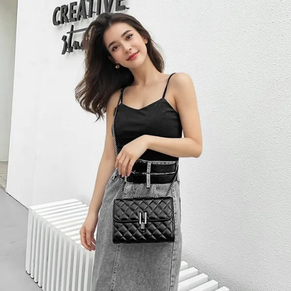 Bolsa Feminina Transversal Corrente Escura “Y” Bolsa Ombro Feminina de Festa