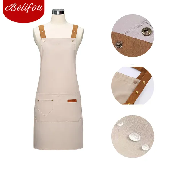 Belifou Avental Impermeável barista De Cozinha À Prova Dwaterproof Água chef Restaurante Garçom Trabalho