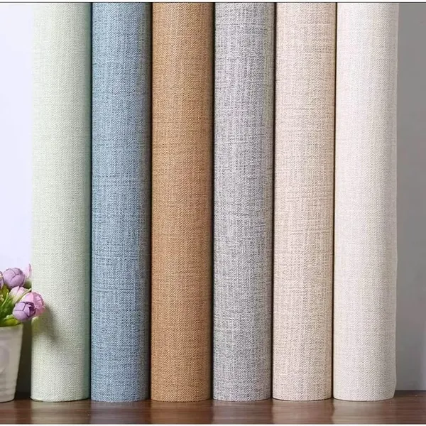 Papel De Parede Adesivo Decoração 3D Linho Texturizado 5mx 45cm