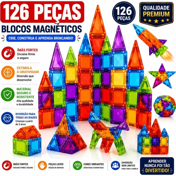 Mini Blocos 3D Magnéticos De Montar Brinquedo Infantil Construção Educativo 3D Mini monta monta
