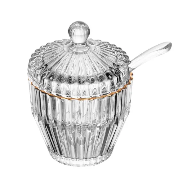 Açucareiro Wolff Imperatriz de Cristal com Fio de Ouro 8cm