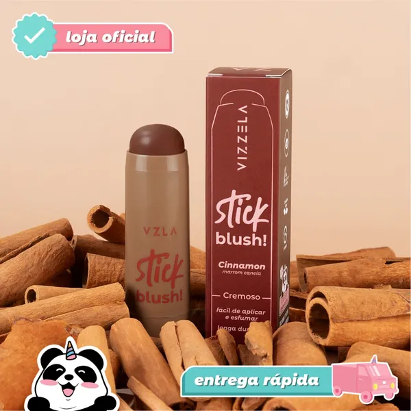 Blush Bastão Stick Cinnamon Canela Marrom Bastão Original Vegano Vizzela