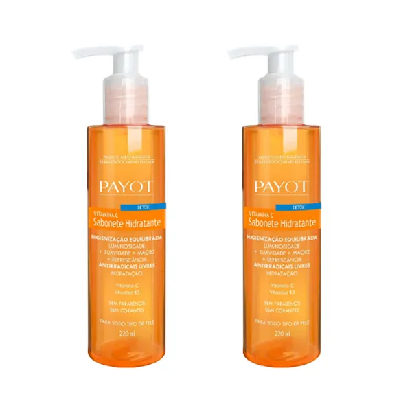 Kit com 2 Sabonete Liquido Vitamina C Payot Hidratante Detox
