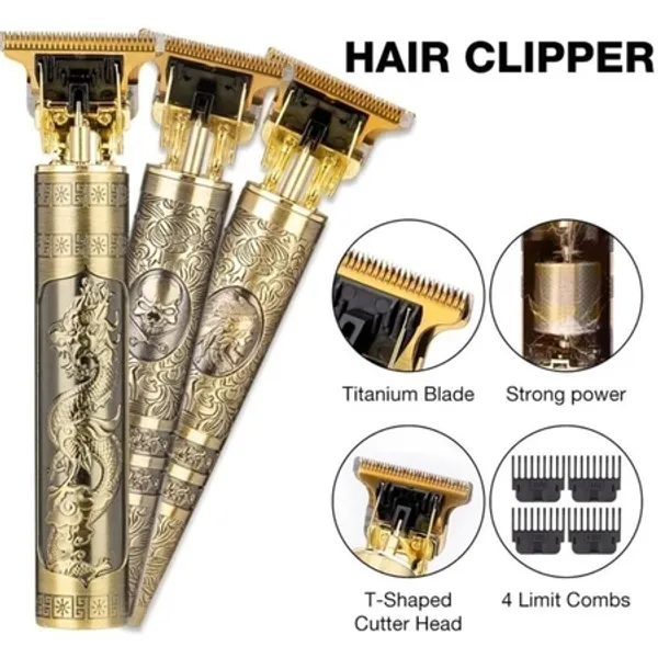 Máquina de Cortar Cabelo Dragão Aparador de Barba Masculino Sem Fio USB