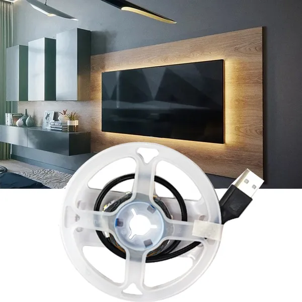2835 Luzes De Tira LED – 5V USB Branco Quente Para Decoração De Quarto Luz De Fundo De TV Festival De Primavera De Ano N