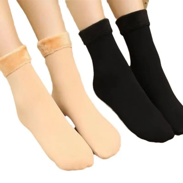 Kit 1 - 4 Pares Nova Meia Aveludada Térmica Flanelada Inverno  tamanho único e unissex