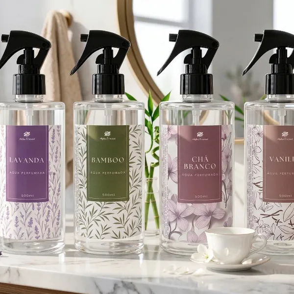 Água Perfumada 500ml Para Lençóis, Roupas e Tecidos + Borrifador Alpha Oriental