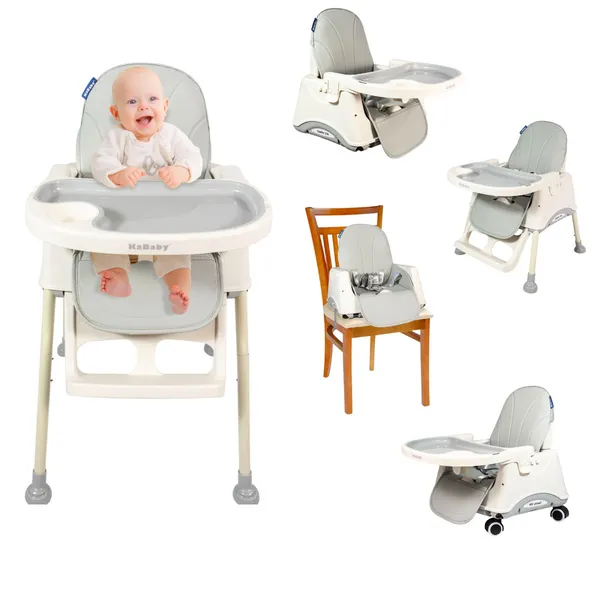 Cadeira De Alimentação Portátil Bebê Multifuncional ​Com Rodas 4 em 1 Gourmet - KaBaby
