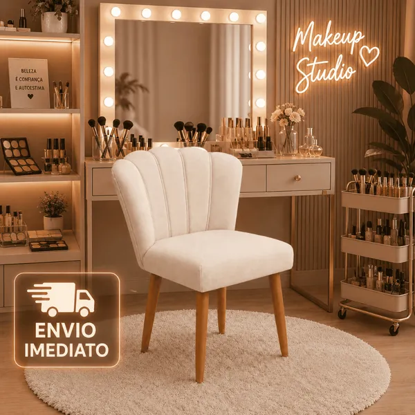 Cadeira Poltrona para Manicure Salão de Beleza Penteadeira de Quarto Pétala