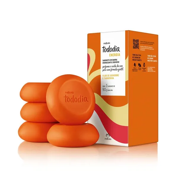 Sabonete em Barra Natura Tododia Energia – Kit com 5 unidades de 90g