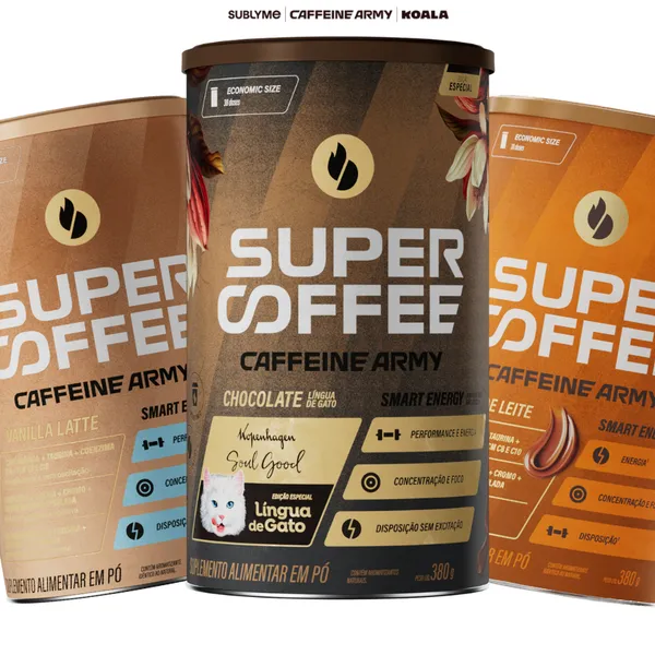 SuperCoffee (380g) – Todos os Sabores – Economic Size – Caffeine Army