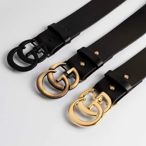 Kit 3 Cintos Femininos em Couro Ecológico com Fivela GG