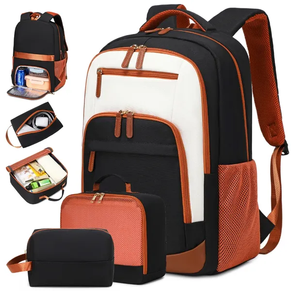 Mochila de Viagem 3 Peças Impermeável Reforçada Unissex Volta às Aulas Compartimento Notebook Bolsa Quente e Frio