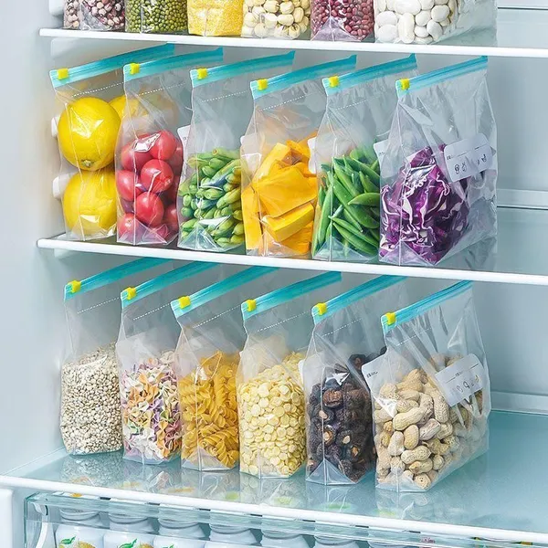 Kit 20 Sacos Herméticos Para Armazenar Alimentos Reutilizável Congelador ANJIN