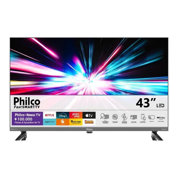 Smart TV 43" Philco QLED HDR10 Roku TV P43KRB