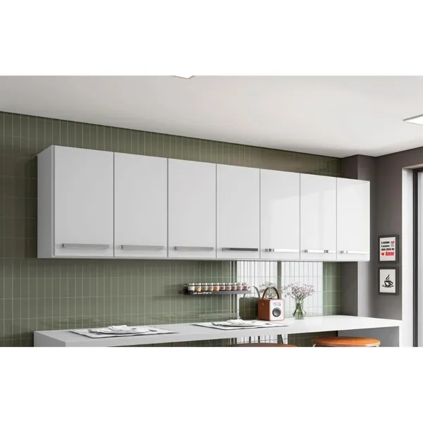 Armario Aereo de Cozinha 7 Portas Bangladesh Branco Bela Casa