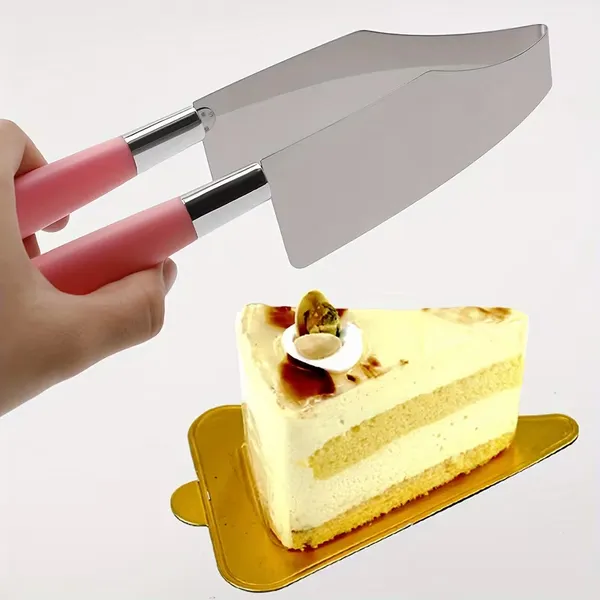 Pegador Fatiador Cortador Pedaço Ajustável Aço Inox P/Bolo Tortas E Doces Culinária Triangular Clipes de comida