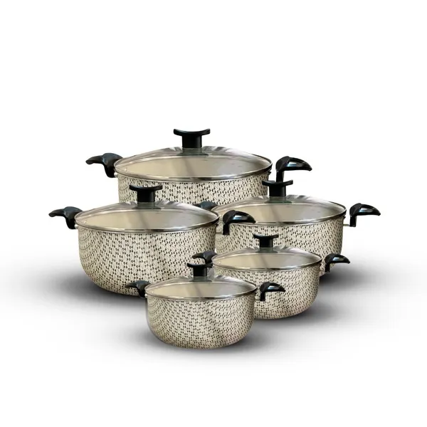 Jogo de Caçarolas 5 Peças Antiaderente Vanilla Alumínio Cozinha Completa! - Durabilidade e Praticidade