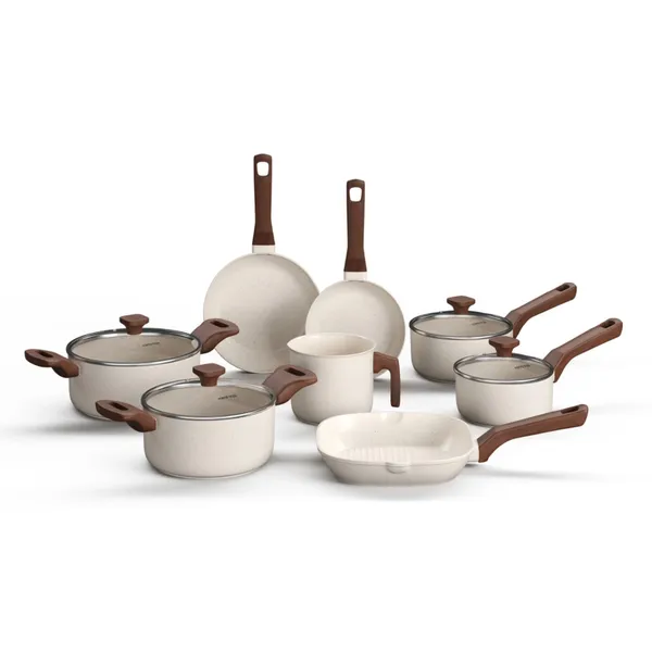Conjunto de Panelas 8 Peças Indução Pratic Cook Marmol Mimo Style