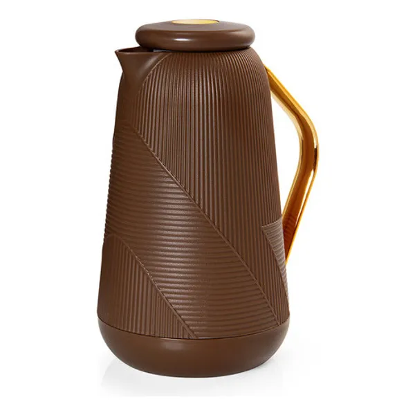 Garrafa Térmica 1 Litro Bari Marrom Para Chá Café Termopro