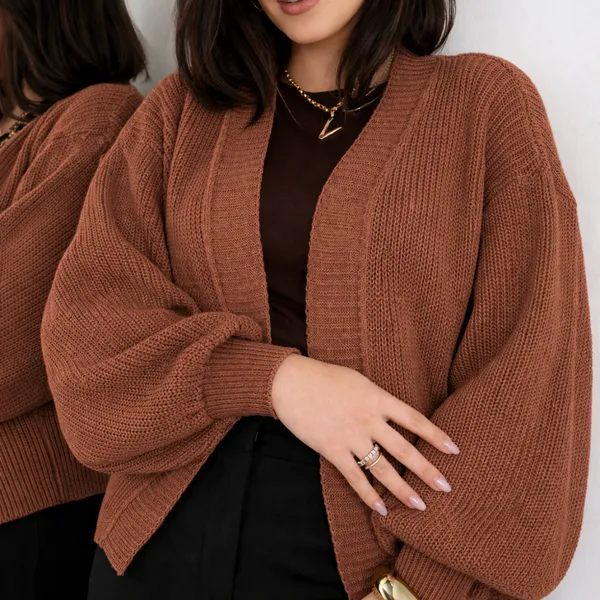 Casaco de Frio Cardigan Feminino de Tricot