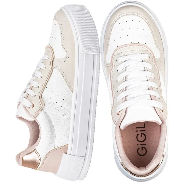 Tenis Casual Branco Feminino Retrocore Com Recortes Retrô