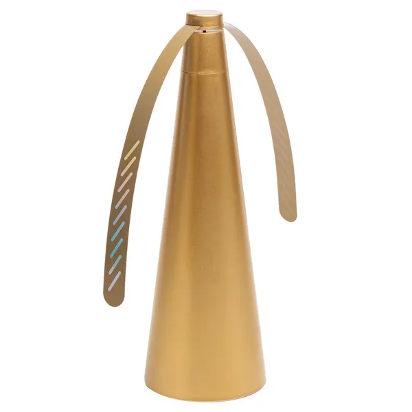 Ventilador Repelente de Mesa 24,5cm Dourado Plástico Pilhas – Lyor