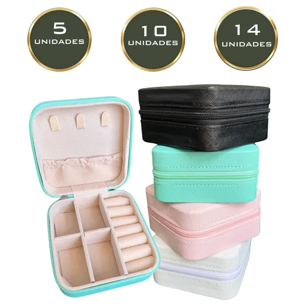 Porta Jóias Para Viagem, Caixa / Bolsa Com Ziper P/ Anel