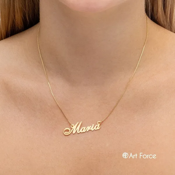 Colar ​Nome Banhado a Ouro 18k Personalizado Delicado Cursivo Exclusivo - Art Force Semijoias