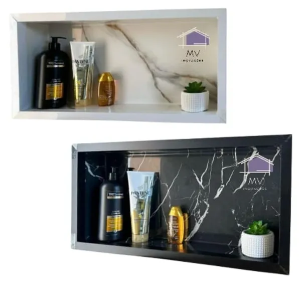 NICHO  DE  PORCELANATO PARA BANHEIRO 60X30 CM DE EMBUTIR NA PAREDE PORTA SHAMPOO