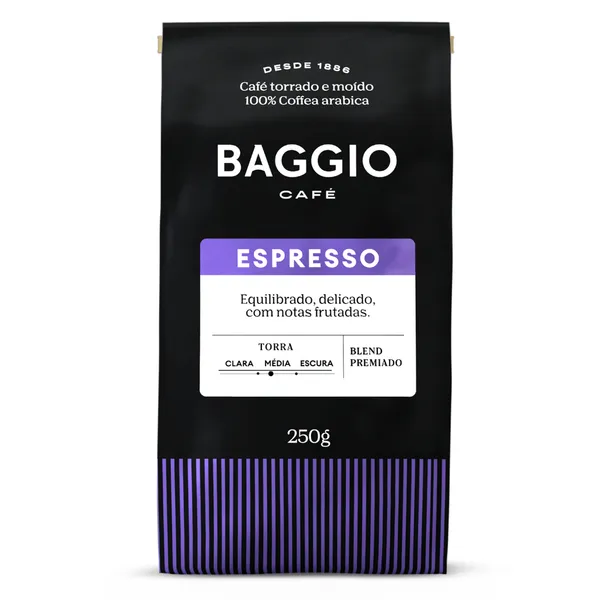 Baggio Café - Café Torrado e Moído - Blend Premiado -  Espresso 250g