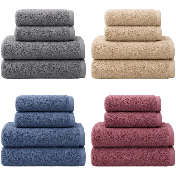 Jogo de Toalha de Banho SoftMax®️ Kit 4 Peças 100% Algodão Penteado Grande Felpuda Macia Absorvente