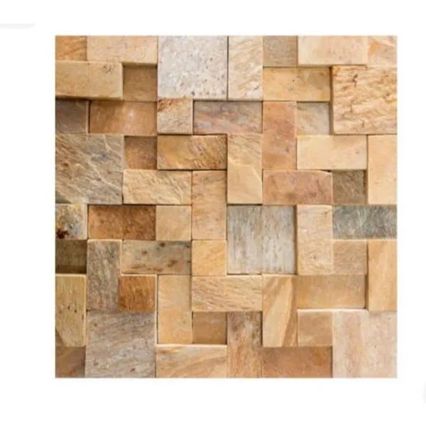 Kit 4 Peças Mosaico Pedra São Tomé 30x30 revestimento de parede externa/interna